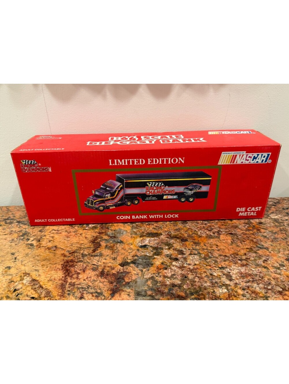Vintage 1993 Racing Champions NASCAR 1:64 Scale Die-Cast Metal Coin Bank